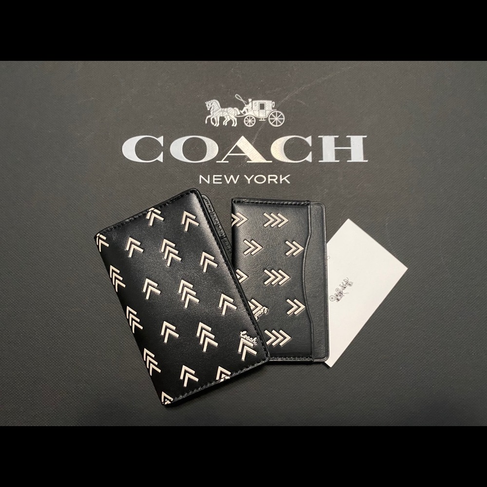 Coach Men’s Black Card Wallet and ID Wallet